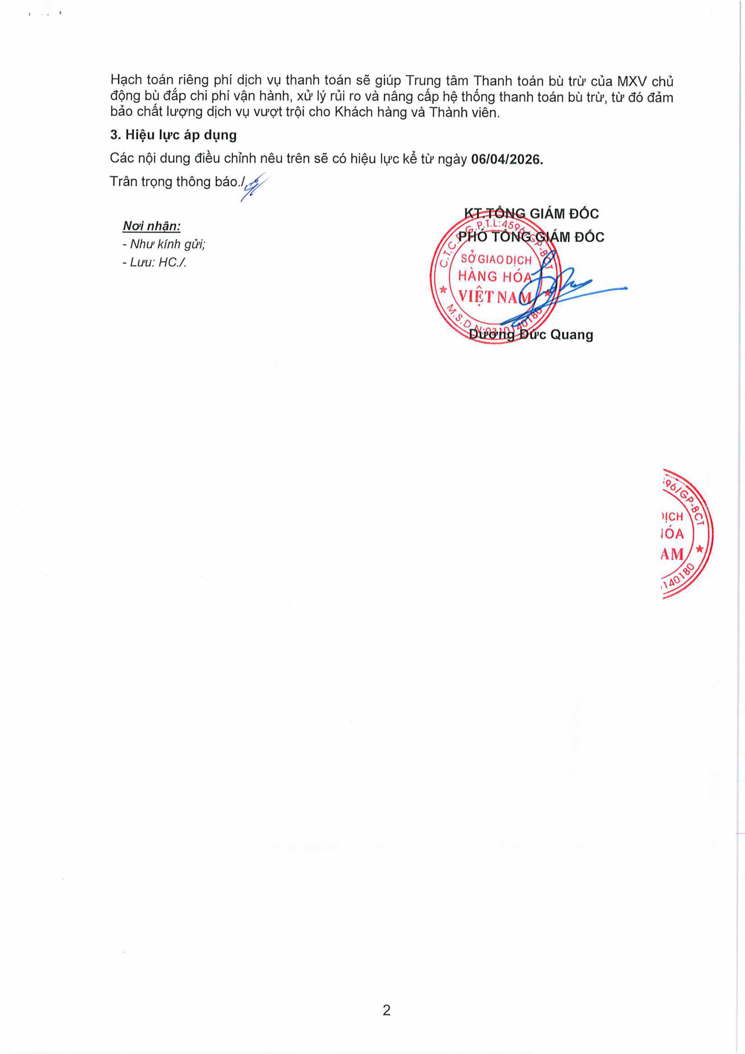 206TB vv điều chỉnh chính sách phí áp dụng tại Sở Giao dịch Hàng hóa Việt Nam Ngày 25.02.2026 images 1